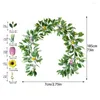 Decorative Flowers Simulation Decoration Artificial Plant Flower Vine Rattan Fake Plants For Wedding Party Spring Products Green Leaves