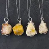 Chaînes 6pcs Sortie d'usine de haute qualité Naturel Mexicain Crazy Agates Pendentif Irrégulier Jades Enroulement Collier Guérison Pendule Amulette