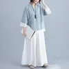 Etniska kläder 3Colors Traditionella kineser för kvinnor linneskjorta toppar vintage cardigan tang kostym casual hanfu uniform