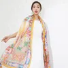 Scarves Multicolor Silk Bandana Scarf Women Fashion Designer Shawls Hijab Foulard Femme Pashmina 2022