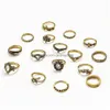 Bandringar Fashion Jewelry Vintage Ring Set Snake Carved Flower Feather Crown Rings Set 16st/Set Drop Delivery DHN1R
