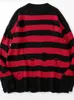 Mens Sweaters Autumn Winter Stylish Clothing Striped Pullovers Korean Fashion Knitted Male Long Sleeve Y2k Crewneck Jumper 221129