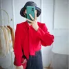 Women's Blouses Red Silk Shirt Christmas With Bowknot Long-sleeved Jacket Female Mulberry