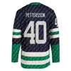 43 Quinn Hughes 저지 40 Elias Pettersson 53 Bo Horvat 6 Brock Boeser 10 Pavel Bure 네이비 하키 유니폼 블랙 블루 스티치