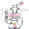 8-Zoll-Shisha-Recycler-Rohre, Ölbrenner-Rohre, Dab-Rigs, Becherbong, zwei Skelettbongs mit Funktionen, Rauchwasserpfeife mit 14-mm-Glasschale und Quarznagel