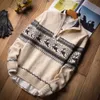 Herentruien Herfst Casual Jacquard Warm Half Zip Kerstmis Cardigan Jacket Winter Vintage Mock Neck Pullover 221130