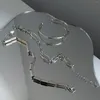 ارتباط أساور Livvy Silver Color Cross Chain Square Square Bracelet للنساء العصرية عتيقة الإبداعية الهدايا المجوهرات الحفلات البسيطة