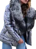 Caítas de zanjas para mujeres 2022 Invierno abrigo de invierno Las mujeres calientes de parkas streetwear de piel brillante fajas de cuello de piel delgada mujeres acolchadas a prueba de viento