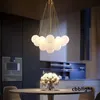 Lampadario a sfera in vetro smerigliato nordico per sala da pranzo Decorazione del soggiorno Luci a sospensione a LED a bolle nere oro Lampade a sospensione LRS002