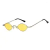 Solglasögon ramar punk mental ram kvinna mode vintage retro oval liten sung lasses färgglada glasögon för kvinnlig