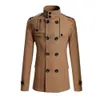 Heren Trench Coats Men Windscheper Vacht vaste kleur dubbele breasted wol overjas formele zaken winter buitenste jas casual slijtage kleding voor werk 221130