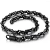 Łańcuchy o szerokości 11 mm o długości 63 cm czarne złoto plisowane łańcuch ze stali nierdzewnej dla mężczyzn z biżuterią rockerową hiphopową biżuterię