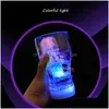 Night Lights Mini Led Party Square Color Changing Ice Cubes Glowing Blinking Flashing Novelty Supply Bb For Wedding Bar Dhkgm