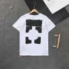 High Quality Tide Brand Style Men's T-shirts White New Classic Cross Yellow Arrow Rubber Strip and Women's Short Sleeved Batch