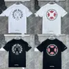 Luksusowa moda męska t Shirt markowe topy koszulki mężczyźni kobiety sanskryt list bluzy z krótkim rękawem podkowa para T-shirt klasyczny krzyż Unisex Tee koszulki Ijsy