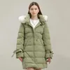 Kvinnors dikerockar hxjjp 2022 Winter Coat Cotton Padded Jacket Kvinnors långärmad överdimensionerad tjocka varma huva parkor