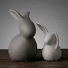 Objets décoratifs Figurines animaux en céramique nordique ornements porcelaine Ins Style décorations maison armoire artisanat éléphant chat cerf lapin escargot 221129
