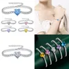 Rhinestones Bracelets For Women Luxury Heart Shape Cubic Zirconia Bracelets Party Wedding Fashion Jewelry Birthday Gift