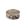 Anelli a grappolo Sterling Silver 925 Dorje Vajra Open Ring con pietra zirconia rossa om Mani padmei Hum Hinduismo Buddhismo Gioielli in stile religioso