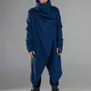 Herrjackor party street trend cosplay cloak hög krage personlighet fast färg mörk stil knapprock vind cape 221130