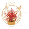Decorative Flowers Year Red Flower Decoration Berries Tree Basket Chinese Wedding Bonsai Berry Artificial Centerpiece Ornament Decor Table