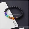 Charm Bracelets Lava Rock Beaded Bracelets Fashion Natural Stone Charm Jewelry 7 Color Cuffs Bangles Turquoise Bracelet Drop Delivery Dhpwo