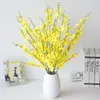 Fleurs décoratives branche de Phalaenopsis artificielle fleur en soie maison mariage en plastique danse bleu jaune Bouquet 90CM 1 pièces