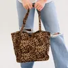 Canvas Leopard Shopping Bag Zebra Tote Purse Front Open Pocket Light Weight Carryall Sacs pour voyager JA055