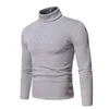 Menströjor Solid Color Bekväm tjock Mens Highneck Varm skjorta LongSleeved Solid Stretch Top Winter Slim Bottoming 221130