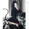 Sexy Cosplay Costume JK Uniform Kwaii ita Mini Top Skirt Erotic Roleplay Set Student Sailor with Black Color with Red Bow 211211