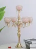 Titulares de vela Decoração de casamento Metal Crystal Centropinha Mesa de jantar Candelabra Stand Home Decor Mother Day