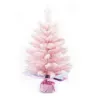 Decorações de Natal Árvore Artificial 60cm Pink Classic Xmas Pine com Acessórios de decoração de suporte de plástico Presente 221130