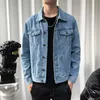 Men's Jackets Spring Autumn Denim Casual Solid Color Lapel Single Breasted Jeans Jacket Slim Fit Cotton Outwear 5xl-M 221130