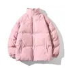 Mens coletes homens calorosos jaqueta de inverno sólido parka colar jackets de colarinho de gola feminina grossa bolha coreana de moda mais tamanho 221130