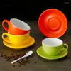 Tazze da 300 ml Set di tazze da caffè e piattino Tè al latte Tazza in ceramica Tazze d'acqua Ufficio Casa Pomeriggio