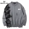 Maglioni da uomo Luxury Graffiti Hip Hop Pullover Hole Oversize Men Fashion Vintage Loose Long Sleeve Harajuku Clothes 221129