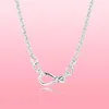 Chains Chunky Infinity Knot Chain Necklace 925 Sterling Silver Original Jewelry For Women Men Gift N120