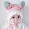 Baby fleece hoed winter warme baby peuter beanie caps wol gebreide jongens meisjes schattige zachte carol fluwelen hoeden zachte cartoon kinderen haakverhaals