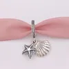 925 Silver Beads Tropical Starfish & Sea Shell Pendant Charm Charms Fits European Pandora Style Jewelry Bracelets Necklace 792076CZF AnnaJewel