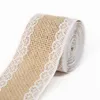 Other Wedding Favors 10 Metre Natural Burlap Hessian Ribbon with Lace 2.5cm Widths Party Decoration Christmas Decor Lace Trim