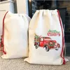 USA: s lager sublimering jul Santa säck blanker julpåse Santa Sack Canvas Bag Många stilar julklappsäckar stor storlek