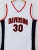 NCAA Davidson Wildcats 30 Curry Basketball Wear Jerseys Red Stitched Stephen College Jersey Men Color Team Emb