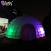 Gepersonaliseerde 6x6x3,5 meter opblaasbare yurt-tenten / LED-lichten witte koepel luchtgeblazen jurthuis te koop speelgoed sporten
