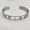 Bangle Handmade Greek Sorority Iota Phi Lambda Heart Letter Stainless Steel To Hollow Out Maple Laef Women Jewelry