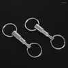 Hooks 4 Pieces Removable Double Keychains Iron Nickel Detachable Keychain Rotating Ring