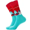 Chaussettes homme homme noël automne hiver année Sox père noël arbre neige wapiti cadeau heureux grande taille 39-46