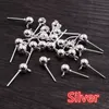 50pcs/lot 5mm 6 Colors Pin Findings Stud Earring Basic Pins Stoppers Connector For DIY Jewelry Making Accessories Supplies