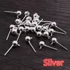 50pcs/lot 5mm 6色ピン発見スタッドイヤリング基本ピンストッパーコネクタDIYジュエリー製造アクセサリー用品用