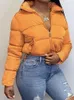 여자 다운 파카스 겨울 자켓 패션 여성용 따뜻한 두꺼운 코트 고리 짧은 오렌지 빵 재킷 레이디스 스트리트 스트리트 221129