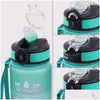 Bottiglie d'acqua 1000Ml Bottiglia d'acqua con coperchio rimbalzante Tazza sportiva per fitness portatile all'aperto con scala e St 798 B3 Drop Delivery Home Garde Dhnav